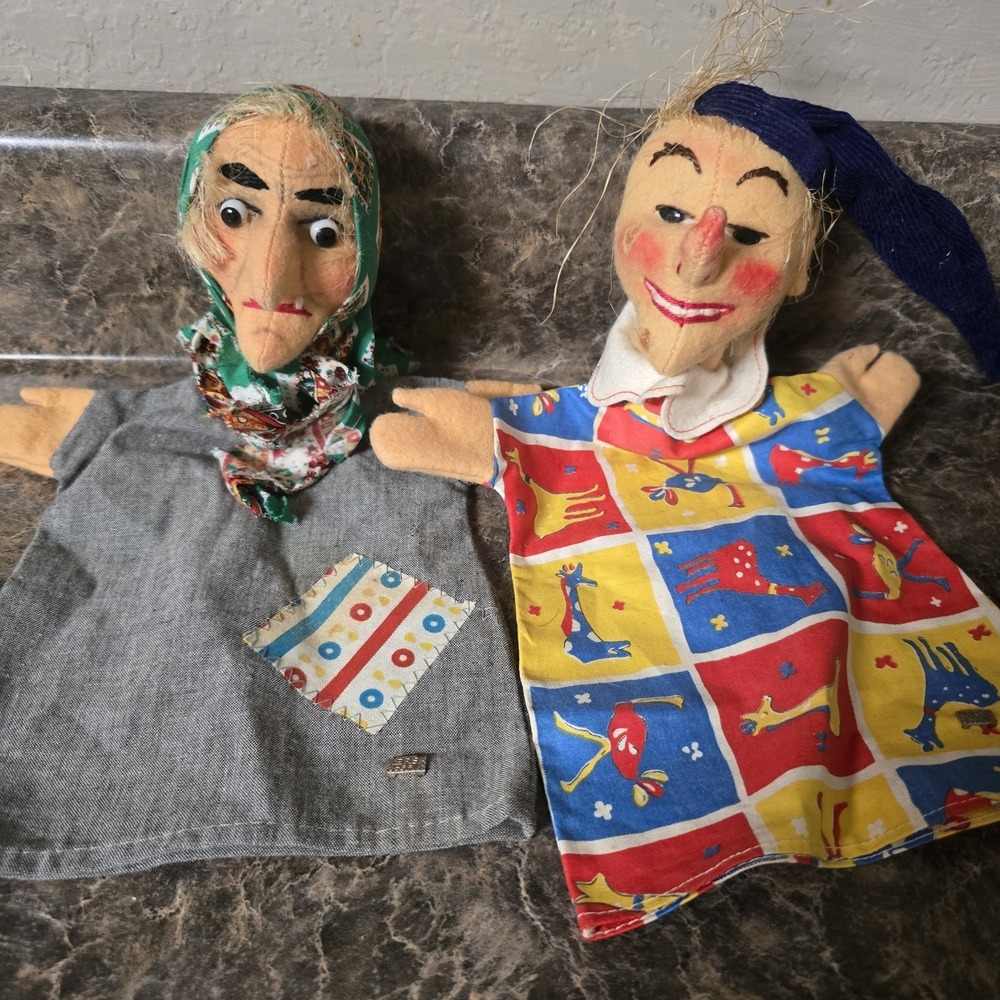 Kersa Vintage Hand Puppets With Tags Lot Of 2